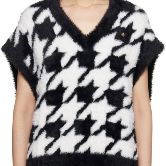 Adidas Oversized Black & White Checkered Vest, Small, NWOT - Picture 6 of 8